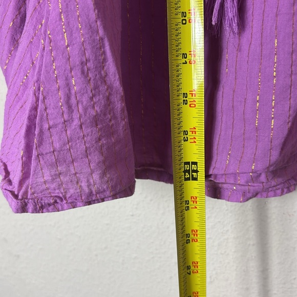 Emerson Fry India Collection Bardot Top - Pink Lurex with Gold Details size S - Picture 12 of 13